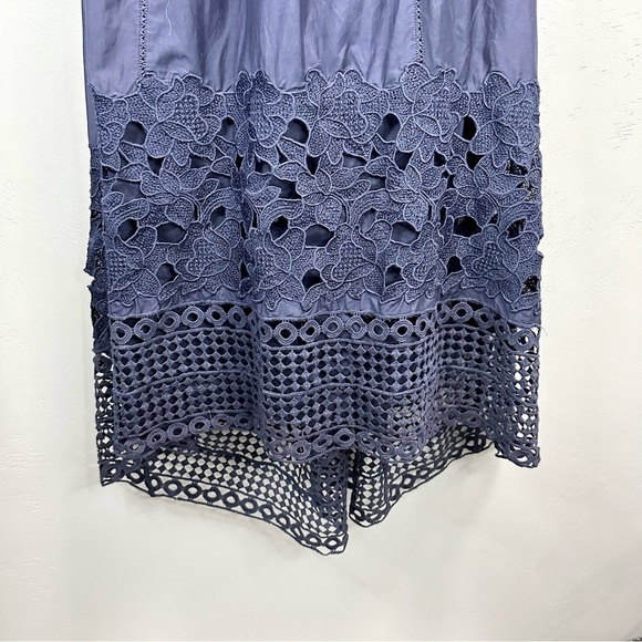 Tryb Tula A-Line High-Low Midi Dress, Dune Lace Embroidery - Picture 6 of 8